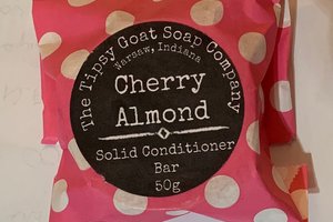 Cherry Almond Solid Hair Conditioner Bar with Argan Oil, Mango Butter, Tucuma Butter, and Silk Protein