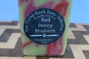 Red Berry Rhubarb  Handmade Cold Process Soap made with Goat Milk