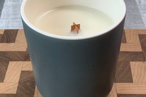 10oz Lava Ceramic Hand Poured Wooden X Wick Coconut Coconut Soy Wax Candle