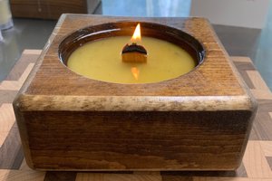 Wooden Cheese Mold Hand Poured Wooden Wick Soy Wax Candle