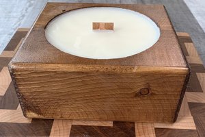 Wooden Cheese Mold Hand Poured Wooden Wick Soy Wax Candle