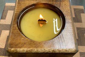 Wooden Cheese Mold Hand Poured Wooden Wick Soy Wax Candle