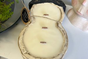 Apple Cider Snowman Dough Bowl Wood Wick Soy Wax Candle