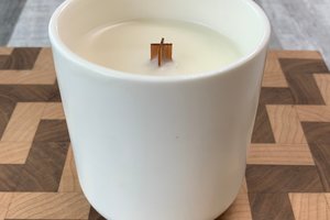 10oz Lava Ceramic Hand Poured Wooden X Wick Coconut Coconut Soy Wax Candle