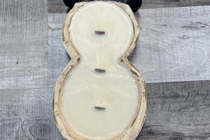 Cinnamon Roll Snowman Dough Bowl Wood Wick Coconut Soy Wax Candle