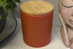 12oz Apple Cider Ceramic Hand Poured Wooden X Wick Coconut Soy Wax Candle