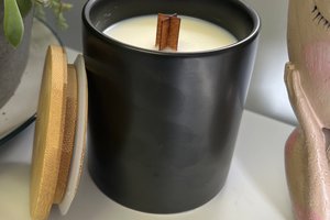 12oz Lemon Pound Cake Ceramic Hand Poured Wooden X Wick Coconut Soy Wax Candle