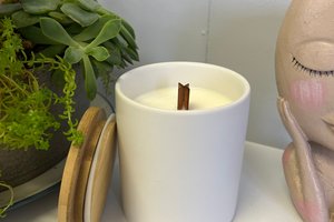 12oz Lemon Pound Cake Ceramic Hand Poured Wooden X Wick Coconut Soy Wax Candle