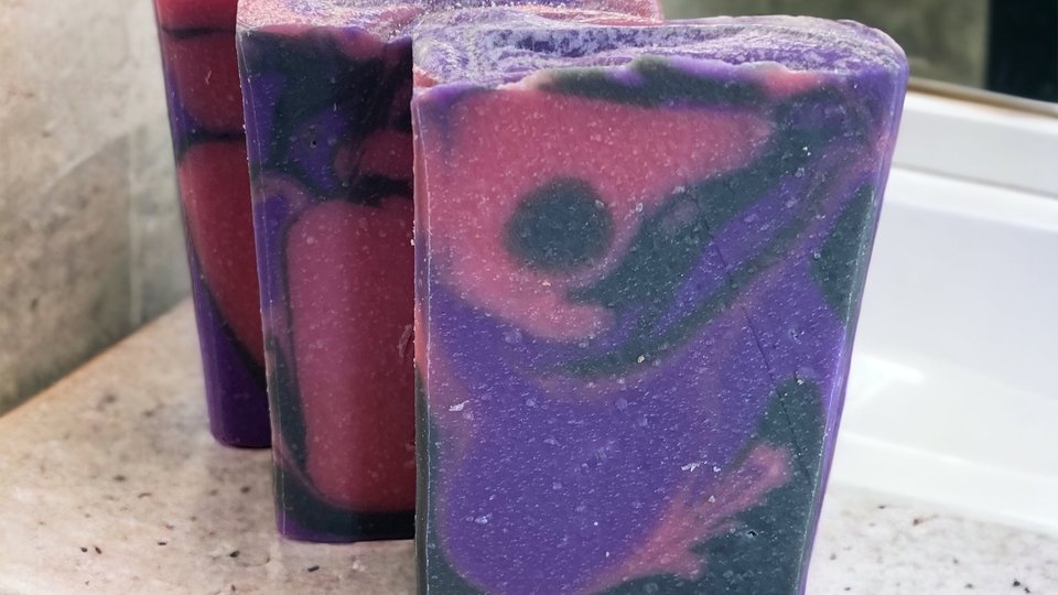 BlackBerry Ambrosia Handmade Cold Process Soap made with Goat Milk