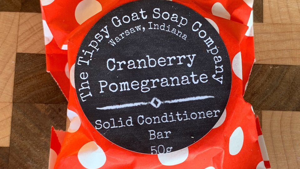 Cranberry Pomegranate Solid Hair Conditioner Bar with Argan Oil, Mango Butter, Tucuma Butter, and Silk Protein
