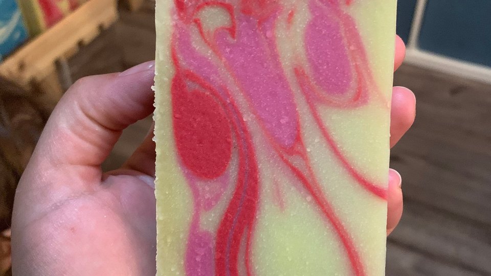 Red Berry Rhubarb  Handmade Cold Process Soap made with Goat Milk