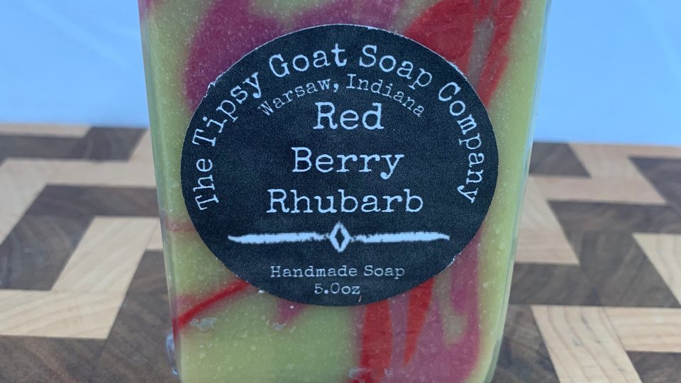 Red Berry Rhubarb  Handmade Cold Process Soap made with Goat Milk