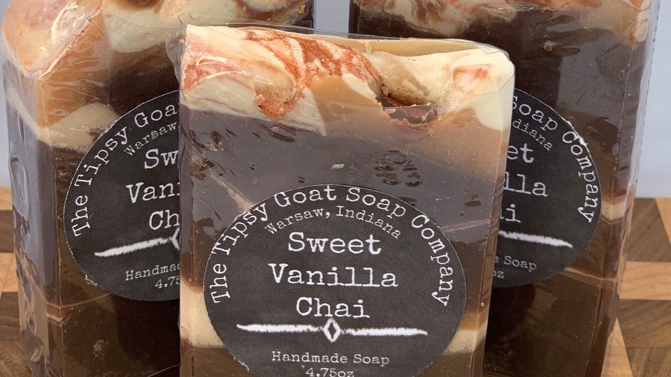 Sweet Vanilla Chai Handmade Cold Process Soap made with Goat's Milk