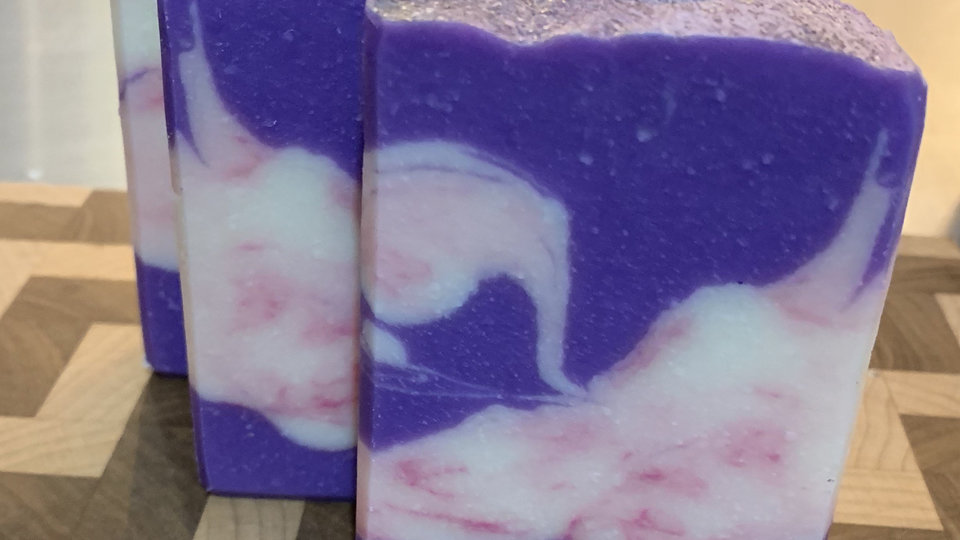 Black Raspberry Vanilla Handmade Cold Process Soap made with Goat Milk