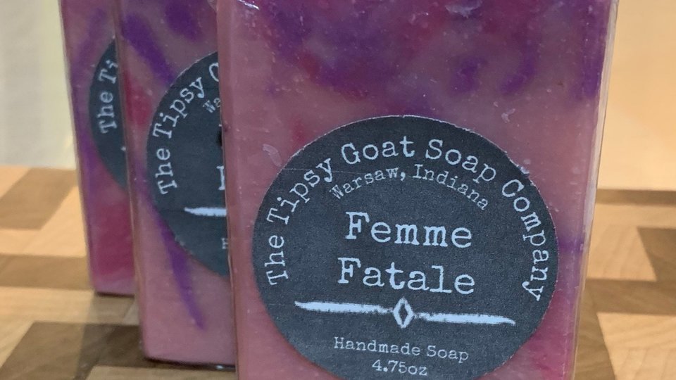 Femme Fatale (Sex bomb type) Handmade Cold Process Soap made with Goat Milk