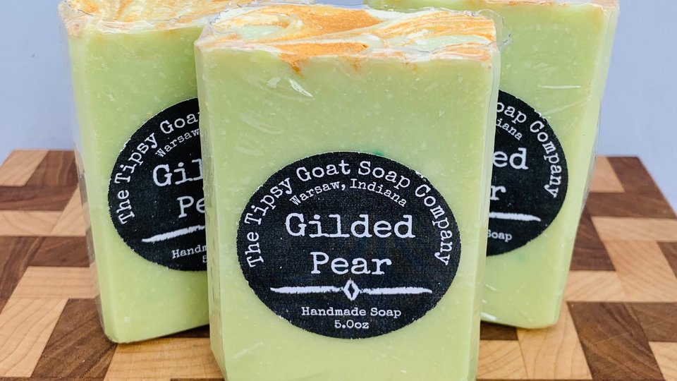 Gilded Pear Handmade Cold Process Soap made with Goat Milk