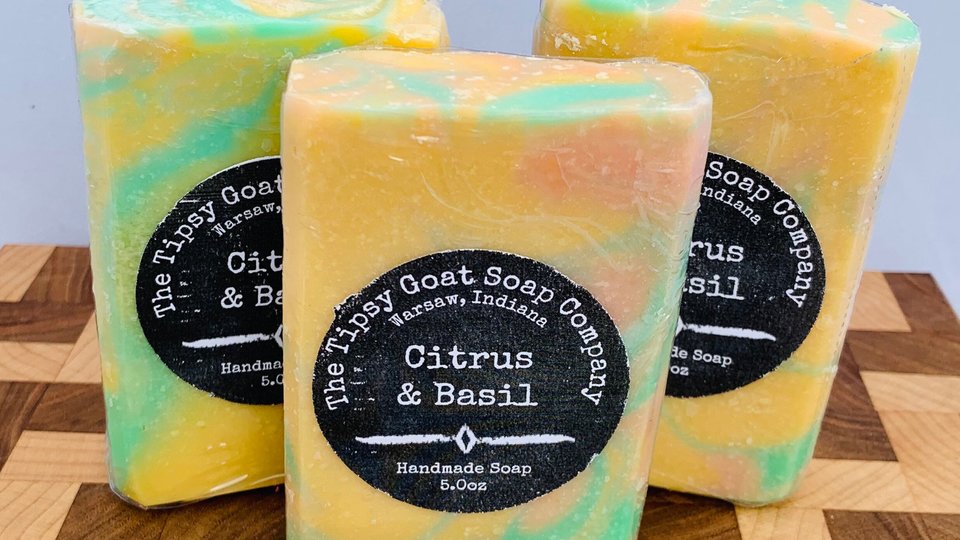 Citrus & Basil Handmade Cold Process Soap made with Goat Milk