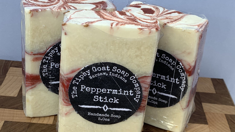 Peppermint Stick Handmade Cold Process Soap made with Goat Milk