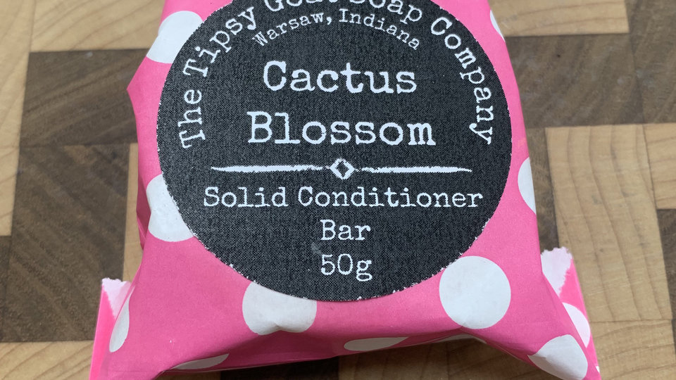 Cactus Blossom Solid Hair Conditioner Bar with Argan Oil, Mango Butter, Tucuma Butter, and Silk Protein