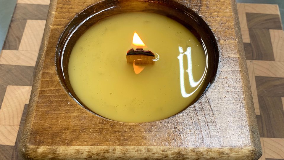 Wooden Cheese Mold Hand Poured Wooden Wick Soy Wax Candle