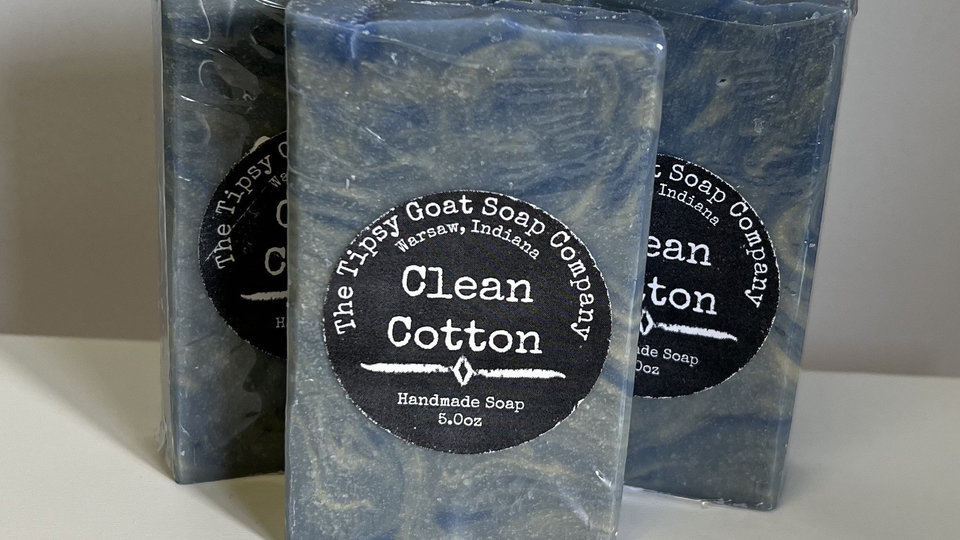 Clean Cotton Handmade Cold Process Soap made with Goat's Milk