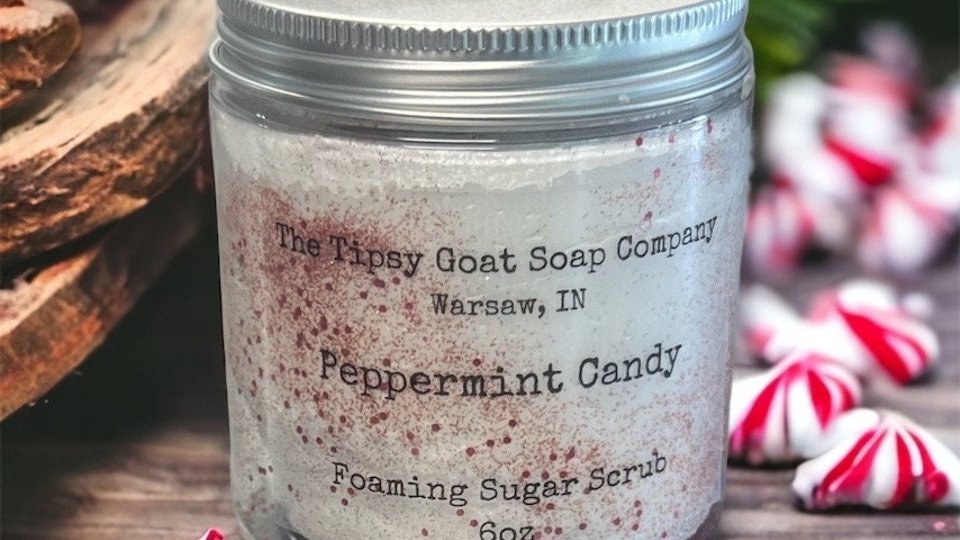 Peppermint Candy Foaming Sugar Scrub | Sugar Whipped Soap