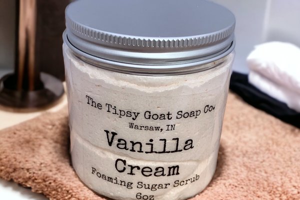 Vanilla Cream Foaming Sugar Scrub | Sugar Whipped Soap