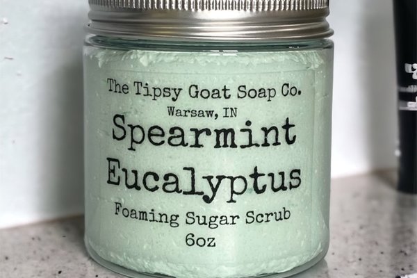 Spearmint Eucalyptus Foaming Sugar Scrub | Sugar Whipped Soap