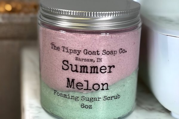 Summer Melon Foaming Sugar Scrub | Sugar Whipped Soap