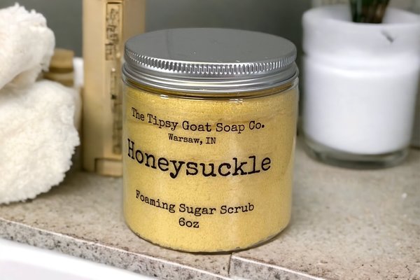 Honeysuckle Foaming Sugar Scrub | Sugar Whipped Soap