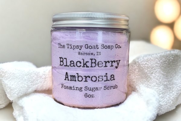 BlackBerry Ambrosia Foaming Sugar Scrub | Sugar Whipped Soap