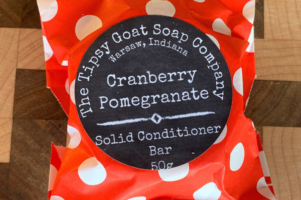 Cranberry Pomegranate Solid Hair Conditioner Bar with Argan Oil, Mango Butter, Tucuma Butter, and Silk Protein