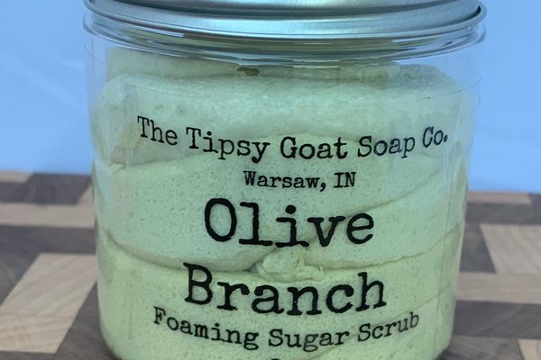 Olive Branch Foaming Sugar Scrub | Sugar Whipped Soap