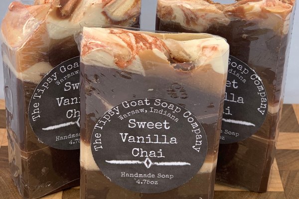 Sweet Vanilla Chai Handmade Cold Process Soap made with Goat's Milk
