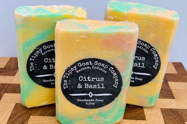 Citrus & Basil Handmade Cold Process Soap made with Goat Milk