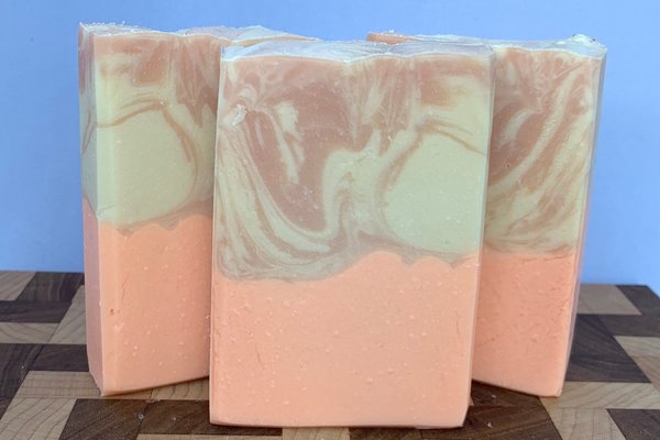 Peach Bellini Handmade Cold Process Soap made with Goat Milk