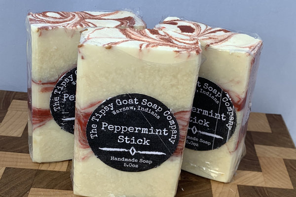 Peppermint Stick Handmade Cold Process Soap made with Goat Milk