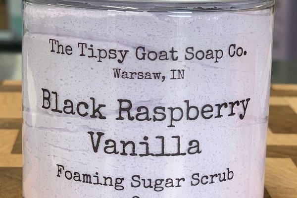 Black Raspberry Vanilla Foaming Sugar Scrub | Sugar Whipped Soap