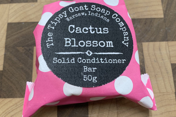 Cactus Blossom Solid Hair Conditioner Bar with Argan Oil, Mango Butter, Tucuma Butter, and Silk Protein