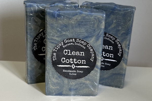 Clean Cotton Handmade Cold Process Soap made with Goat's Milk