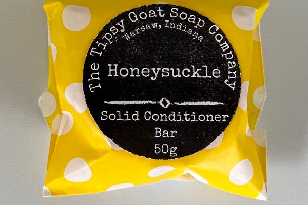 Honeysuckle Solid Hair Conditioner Bar with Argan Oil, Mango Butter, Tucuma Butter, and Silk Protein