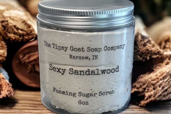 Sexy Sandalwood Foaming Sugar Scrub | Sugar Whipped Soap
