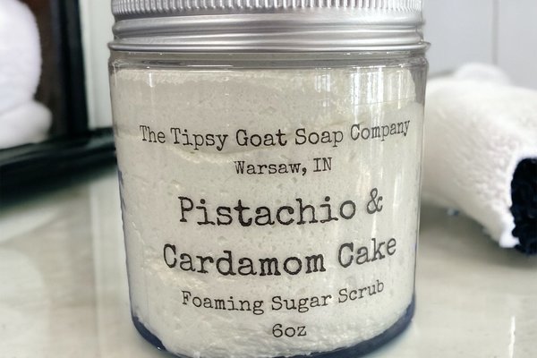 Pistachio & Cardamom Cake Foaming Sugar Scrub | Sugar Whipped Soap