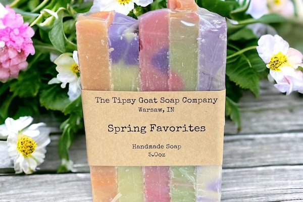 Spring Sampler Handmade Cold Process Soap made with Goat Milk